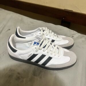 Adidas Samba White and Black Trainers